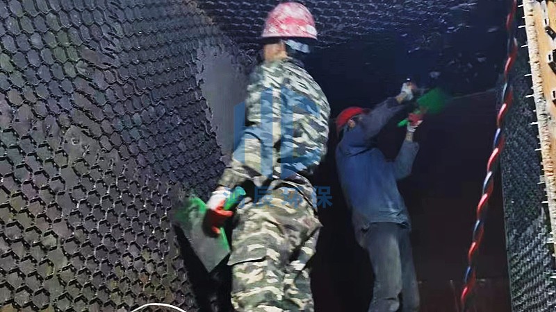龜甲網耐磨圖層施工